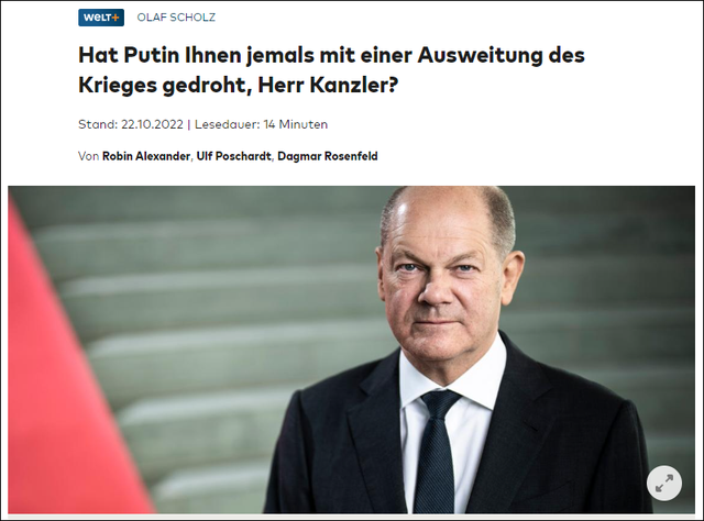 朔尔茨辟谣：普京未向德国威胁要升级俄乌冲突