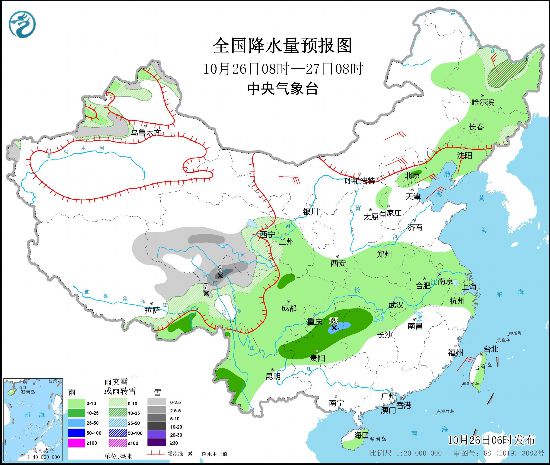 冷空气将影响东北华北西南地区等地有阴雨天气