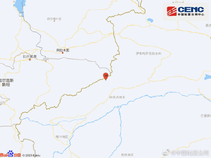 新疆阿克苏地区温宿县发生5.1级地震震源深度10千米